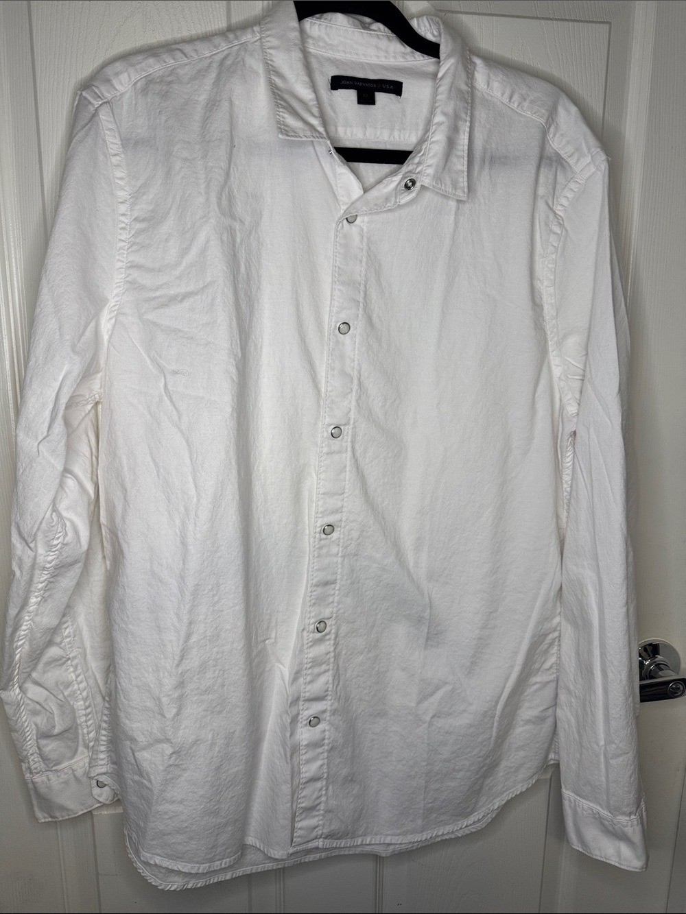 John Varvatos White Casual Button-Down Shirt